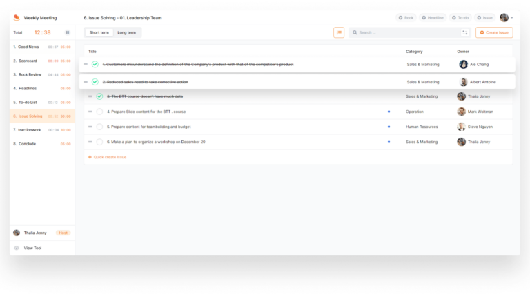 weekly meeting trên simplamo