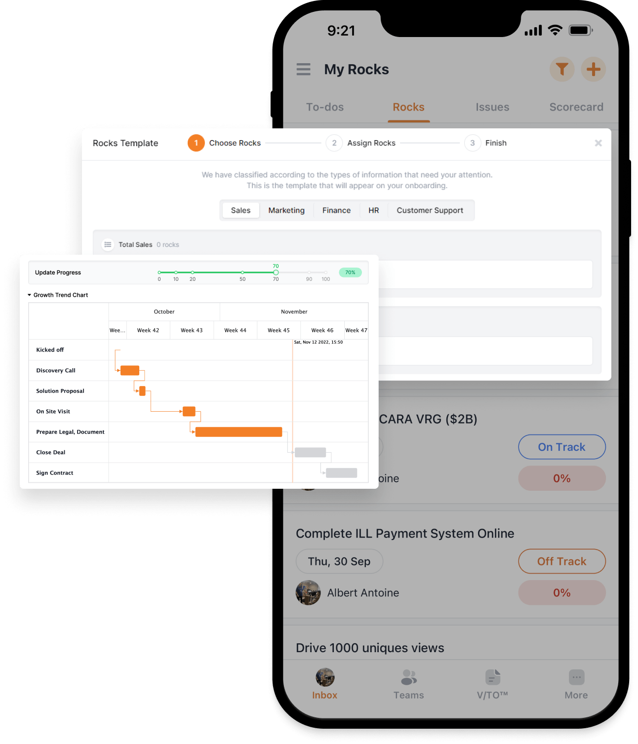 tiến độ hoàn thành Rocks