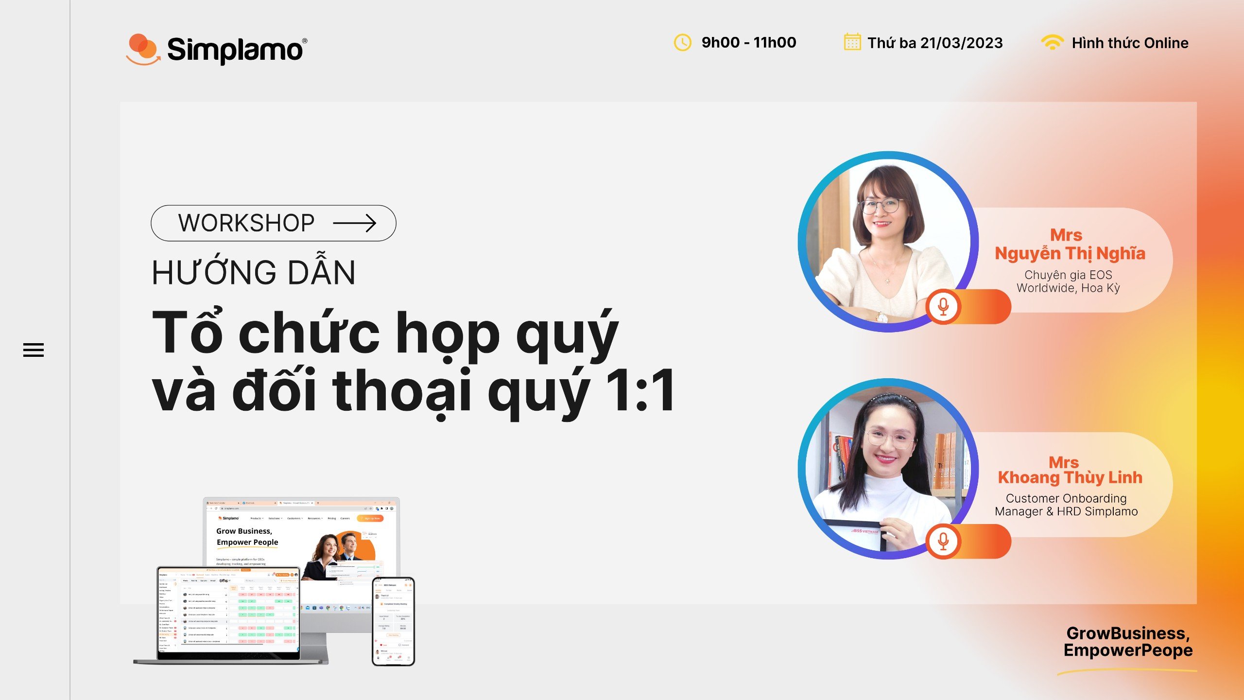 tổ chức họp quý và thoại quý 1;1